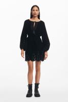 Mini jurk met borduursels - BLACK - M