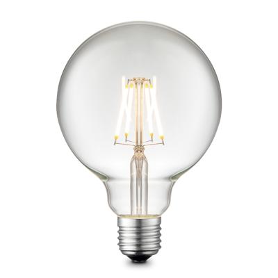 Edison Vintage LED filament lichtbron Globe - Helder - G95 Deco - Retro LED lamp - 9.5/9.5/13.5cm - geschikt voor E27 fitting - Dimbaar - 4W 440lm 3000K - warm wit licht Edison Vintage LED filament lichtbron Globe - Helder - G95 Deco - Retro LED lamp - 9.5/9.5/13.5cm - geschikt voor E27 fitting - Dimbaar - 4W 440lm 3000K - warm wit licht