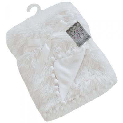 Soft Touch babydeken PomPom Deluxe 75 x 100 cm wit