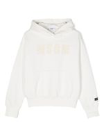 MSGM Kids hoodie en coton à logo imprimé - Blanc - thumbnail