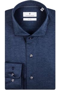 Thomas Maine Tailored Fit Overhemd Marine, Effen