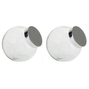 3x Glazen voorraadpotten/snoeppotten 2000 ml 17 x 17 cm