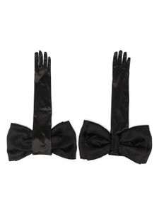 Parlor gants satinés à détails de nœud - Noir