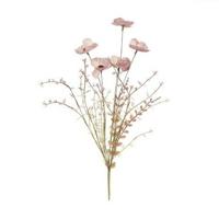 Mica Decorations Kunsttak - klaproos - papaver - roze - 53 cm - thumbnail