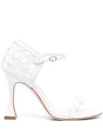 Manolo Blahnik sandales 100 mm à talon biseauté - Blanc