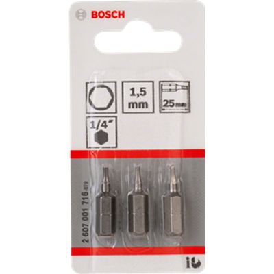 Bosch Accessories Inbus-bit 1.5 mm Extra hard C 6.3 3 stuk(s)