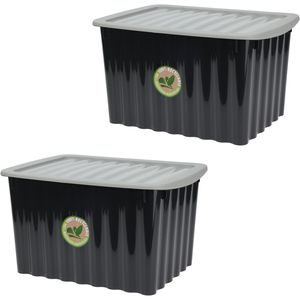 2x Stuks Opbergdozen/organizers met deksel - kunststof - 27L