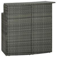 Tuinbartafel 120x55x110 cm poly rattan grijs - thumbnail