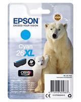 Epson Originele 26XL inkt ijsbeer (XP-600, XP-700, XP-800, XP-510, XP-710, XP-615, XP-610, XP-810, XP-720, XP-820, XP-520, XP-620, XP-625), cyaan