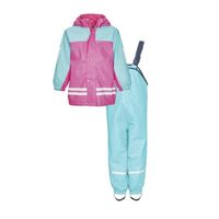 Playshoes regenpak 2-delig aquablauw fuchsia Maat