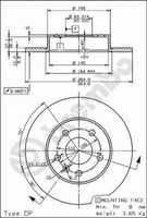 Remschijf BREMBO, Remschijftype: Gespleten, u.a. für Vauxhall, Opel, Chevrolet