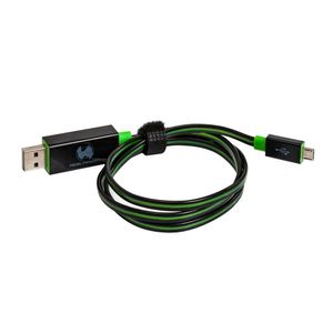 RealPower USB-kabel USB 2.0 USB-A stekker, USB-micro-B stekker 0.75 m Groen Met LED 187656