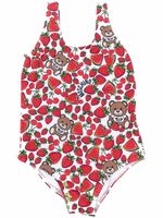 Moschino Kids maillot de bain à imprimé graphique - Blanc