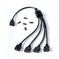 Gelid Solutions RGB 1-to-4 splitter - ARGB-compatibel, standaard 12V RGB en 5V ARGB - sluit tot 4 RGB-apparaten aan.