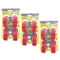12x Zwenkwiel set met rem 75 mm rood   -