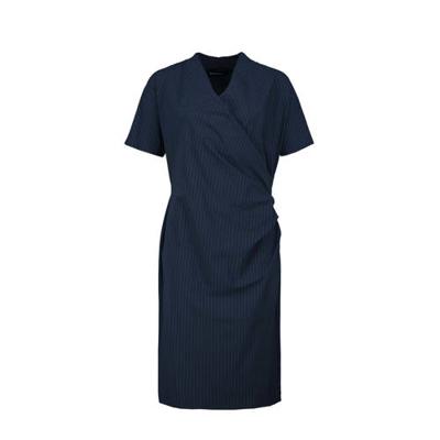 Expresso overslagjurk met krijtstreep donkerblauw