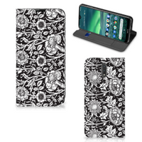 Nokia 2.3 Smart Cover Black Flowers - thumbnail