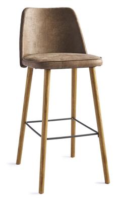 Rivièra Maison Barstoel 'Vegas' zithoogte 78cm, Pellini, kleur Coffee