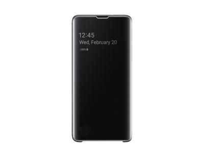 Clear View Cover EF-ZG973 - Flip cover voor mobiele telefoon - zwart - voor Galaxy S10, S10 (Unlocked), S10 Enterprise Edition