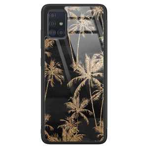 Samsung Galaxy A51 glazen hardcase - Palmbomen