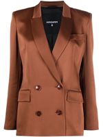 Patrizia Pepe blazer satiné à boutonnière croisée - Marron