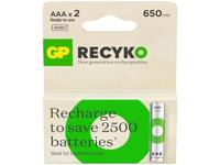 GP Batteries ReCyko 650 AAA Slim Pen Ni-Mh Batterij 1,2 Volt, 2-delige kaart