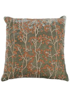 Anke Drechsel coussin en velours à fleurs brodées - Vert