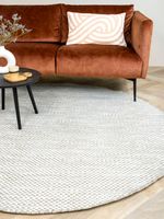 MOMO Rugs - Vaasa Camel White Rond - 200 rond Vloerkleed - thumbnail