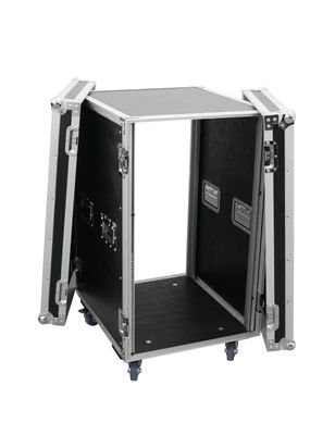 Roadinger 3010980M audioapparatuurtas Versterker Hard case Aluminium Zwart, Zilver