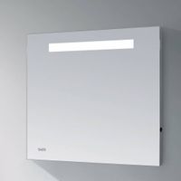 Sanitop Spiegel met LED Verlichting en Geintegreerde Klok Aluminium Geborsteld - Spiegel Clock 50x70 cm