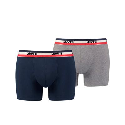 Levi's 2-pack boxershorts logo boxer - blauw/grijs Levi's 2-pack boxershorts logo boxer - blauw/grijs