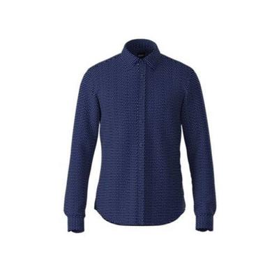 BOSS Casual slim fit overhemd met all over print marine