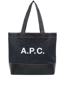 A.P.C. sac cabas Axel en jean - Bleu