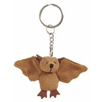 2x Pluche vleermuis knuffel sleutelhanger 6 cm - thumbnail