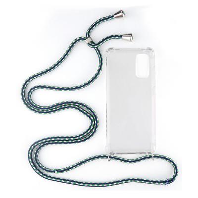 Shop4 - Samsung Galaxy S20 Hoesje - Zachte Back Case met Koord Multi Groen