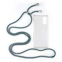 Shop4 - Samsung Galaxy S20 Hoesje - Zachte Back Case met Koord Multi Groen