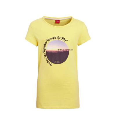 s.Oliver T-shirt met printopdruk lichtgeel