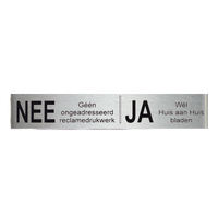 Novioproducts NEE|JA reclamebordje 12,5x2,5 cm. - RVS Novioproducts NEE|JA reclamebordje 12,5x2,5 cm. - RVS