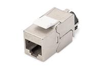 DIGITUS Keystone module Cat-6A afgeschermd - 1 stuk - RJ45 jack - 500 MHz 10GBase-T - AWG 26-22 - Ontwerp - Met vergrendelingshendel - Montage zonder gereedschap