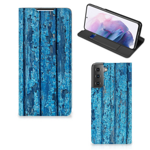 Samsung Galaxy S21 Plus Book Wallet Case Wood Blue