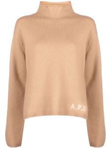 A.P.C. pull en laine vierge à logo imprimé - Tons neutres