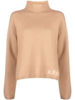 A.P.C. pull en laine vierge à logo imprimé - Tons neutres - thumbnail