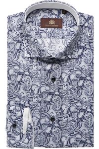 Circle of Gentlemen Destino Slim Fit Overhemd wit, Motief