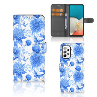 Hoesje voor Samsung Galaxy A73 5G Flowers Blue - thumbnail