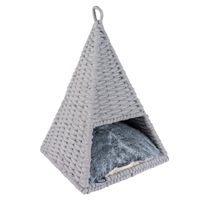 Duvo+ oyster tipi in katoentouw grijs 37x37x55cm - thumbnail