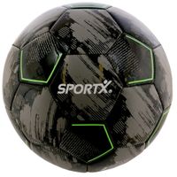 SportX Voetbal 22 cm 330-350 g Zwart/Grijs/Neon Groen