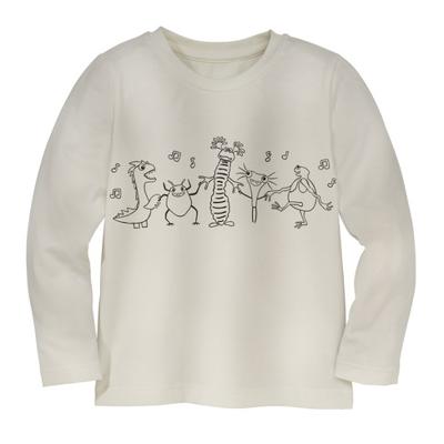 Shirt met lange mouw om in te kleuren monsters, natuurwit 122/128