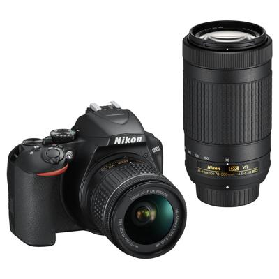 Nikon D3500 + AF-P DX 18-55mm f/3.5-5.G VR + AF-P DX 70-300mm f/4.5-6.3G Ed VR SLR camerakit 24,2 MP CMOS 6000 x 4000 Pixels Zwart Nikon D3500 + AF-P DX 18-55mm f/3.5-5.G VR + AF-P DX 70-300mm f/4.5-6.3G Ed VR SLR camerakit 24,2 MP CMOS 6000 x 4000 Pixels Zwart