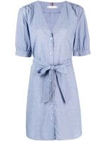 Tommy Hilfiger robe-chemise rayée à taille ceinturée - Blanc