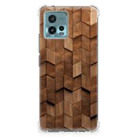 Stevig Telefoonhoesje voor Motorola Moto G72 Wooden Cubes